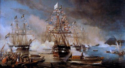 テレサクリスティーナを乗船させたフリゲート艦Constituicaoの到着 作： Edoardo De Martino
